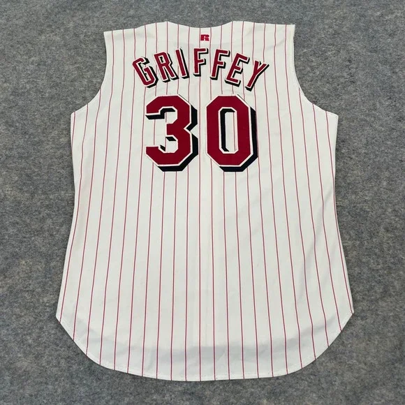 VTG Russell Athletic Ken Griffey Jr Cincinnati Reds Jersey Vest #30 Men's 48 - Picture 7 of 9